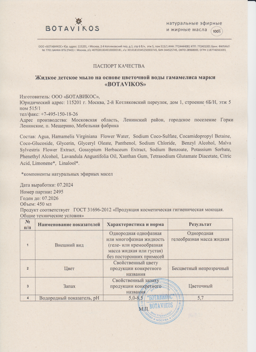 Паспорт №072024